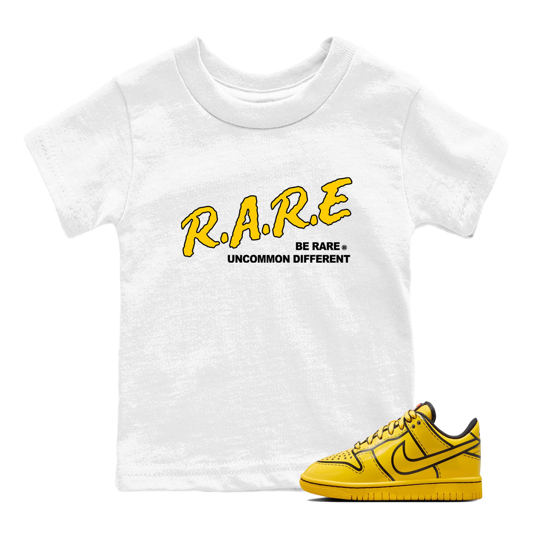 Best Christmas gifts for sneakerheads  – Sneaker Tees To Match Dunk Tour Yellow Sneakers – Be Rare Uncommon Different Kids T-Shirt White 1