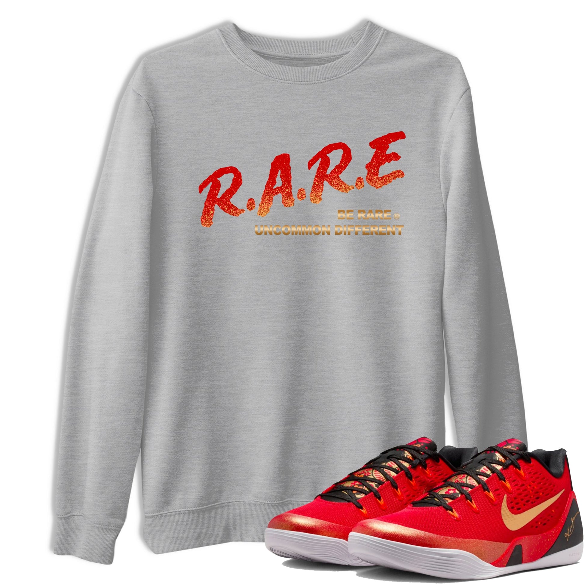 Best Christmas gifts for sneakerheads  – Sneaker Tees To Match Nike KB 9 China Sneakers – Be Rare Uncommon Different Graphic Tee Heather Grey 1