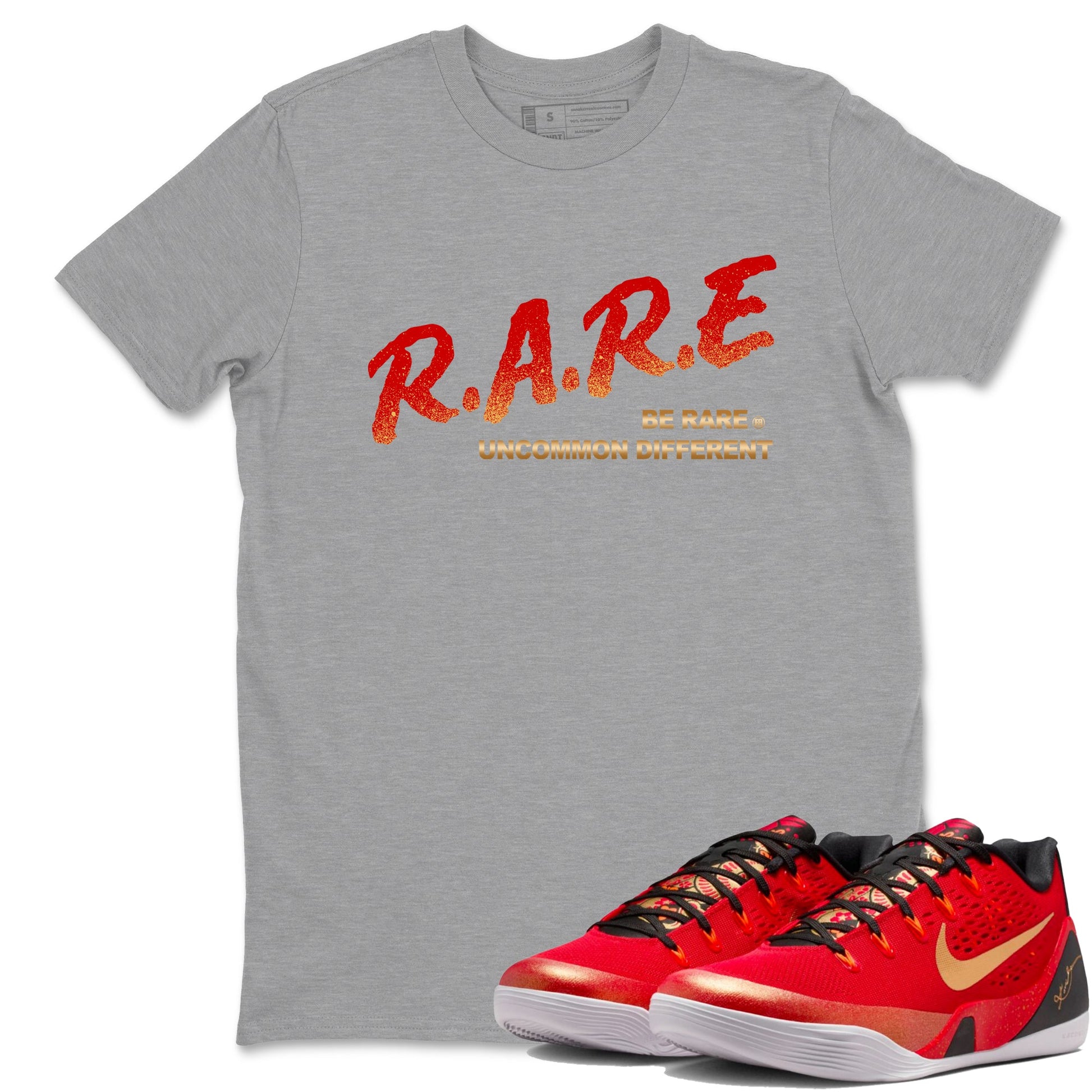 Best Christmas gifts for sneakerheads  – Sneaker Tees To Match Nike KB 9 China Sneakers – Be Rare Uncommon Different Graphic Tee Heather Grey 1