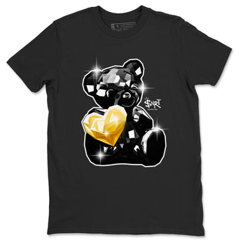 1s Black Metallic Gold shirts to match jordans Bear Germ sneaker match tees Jordan 1 High OG Black and Gold SNRT Sneaker Tees streetwear brand Black 2 unisex cotton tee