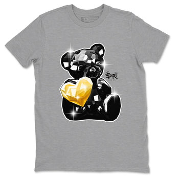 1s Black Metallic Gold shirts to match jordans Bear Germ sneaker match tees Jordan 1 High OG Black and Gold SNRT Sneaker Tees streetwear brand Heather Grey 2 unisex cotton tee