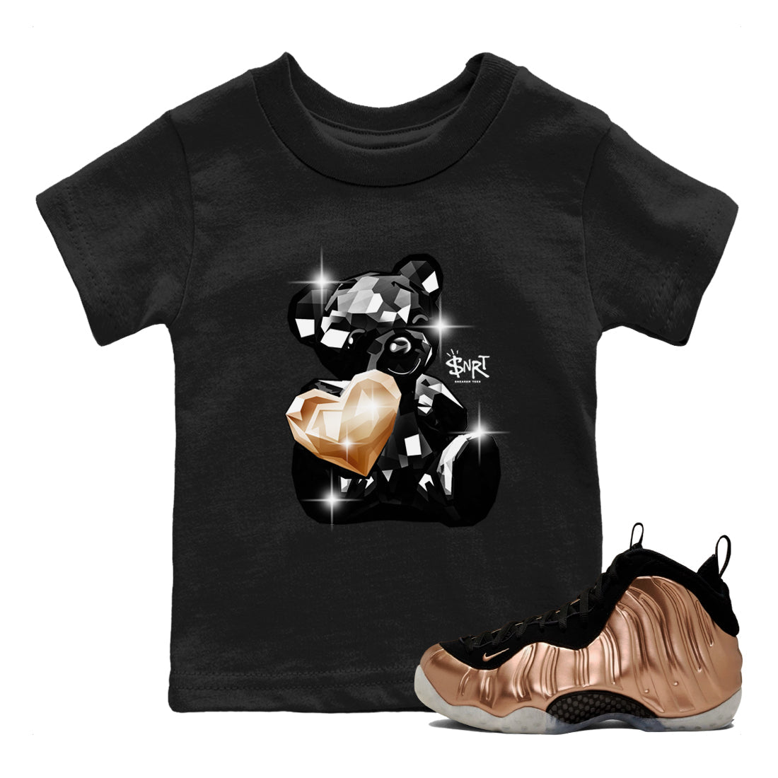 Foams One Metallic Copper shirts to match jordans Bear Germs sneaker match tees Air Foamposite One Metallic Copper match shoes to clothes SNRT Sneaker Tees Youth Baby Black 1 tee