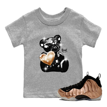 Foams One Metallic Copper shirts to match jordans Bear Germs sneaker match tees Air Foamposite One Metallic Copper match shoes to clothes SNRT Sneaker Tees Youth Baby Heather Grey 1 tee