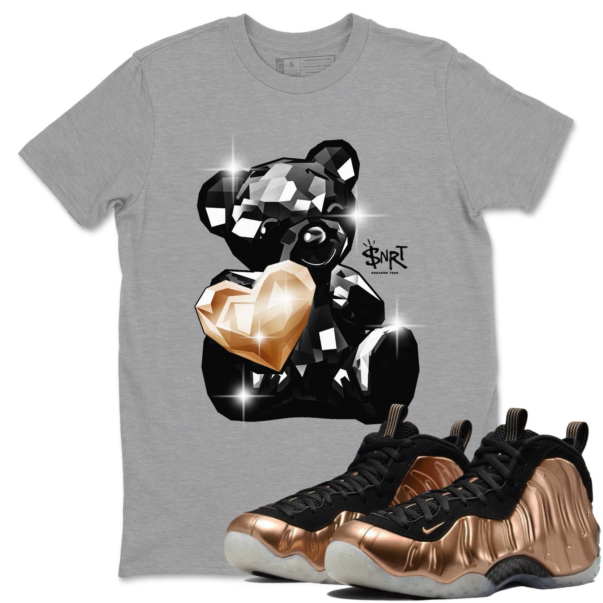 Foams One Metallic Copper shirts to match jordans Bear Germs sneaker match tees Air Foamposite One Metallic Copper match shoes to clothes SNRT Sneaker Tees unisex cotton Heather Grey 1 shirts