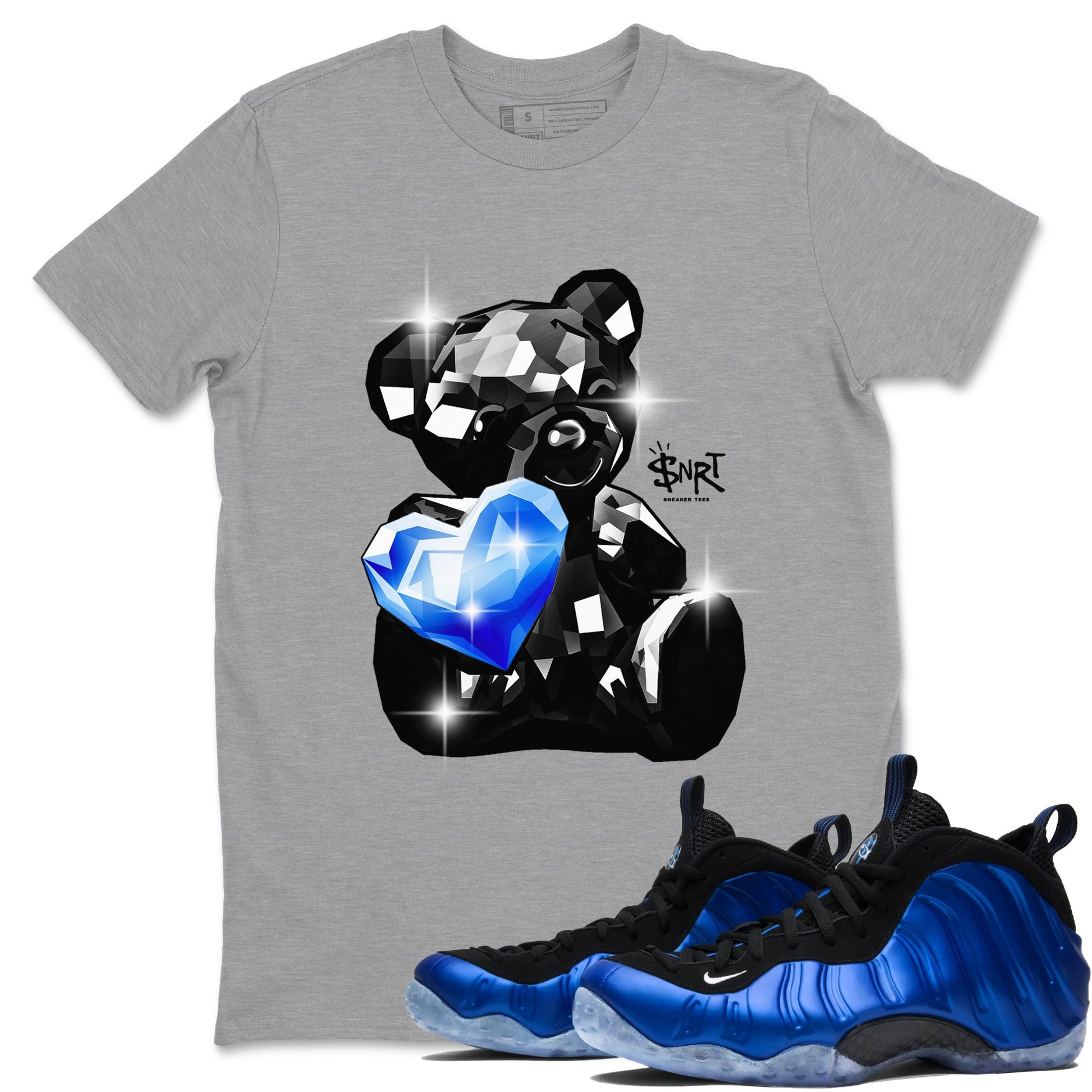 Foams One Royal shirts to match jordans Bear Germs sneaker match tees Air Foamposite One Royal match shoes to clothes SNRT Sneaker Tees unisex cotton Heather Grey 1 shirts