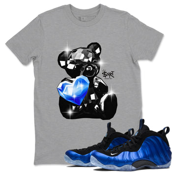 Foams One Royal shirts to match jordans Bear Germs sneaker match tees Air Foamposite One Royal match shoes to clothes SNRT Sneaker Tees unisex cotton Heather Grey 1 shirts