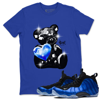 Foams One Royal shirts to match jordans Bear Germs sneaker match tees Air Foamposite One Royal match shoes to clothes SNRT Sneaker Tees unisex cotton Royal Blue 1 shirts