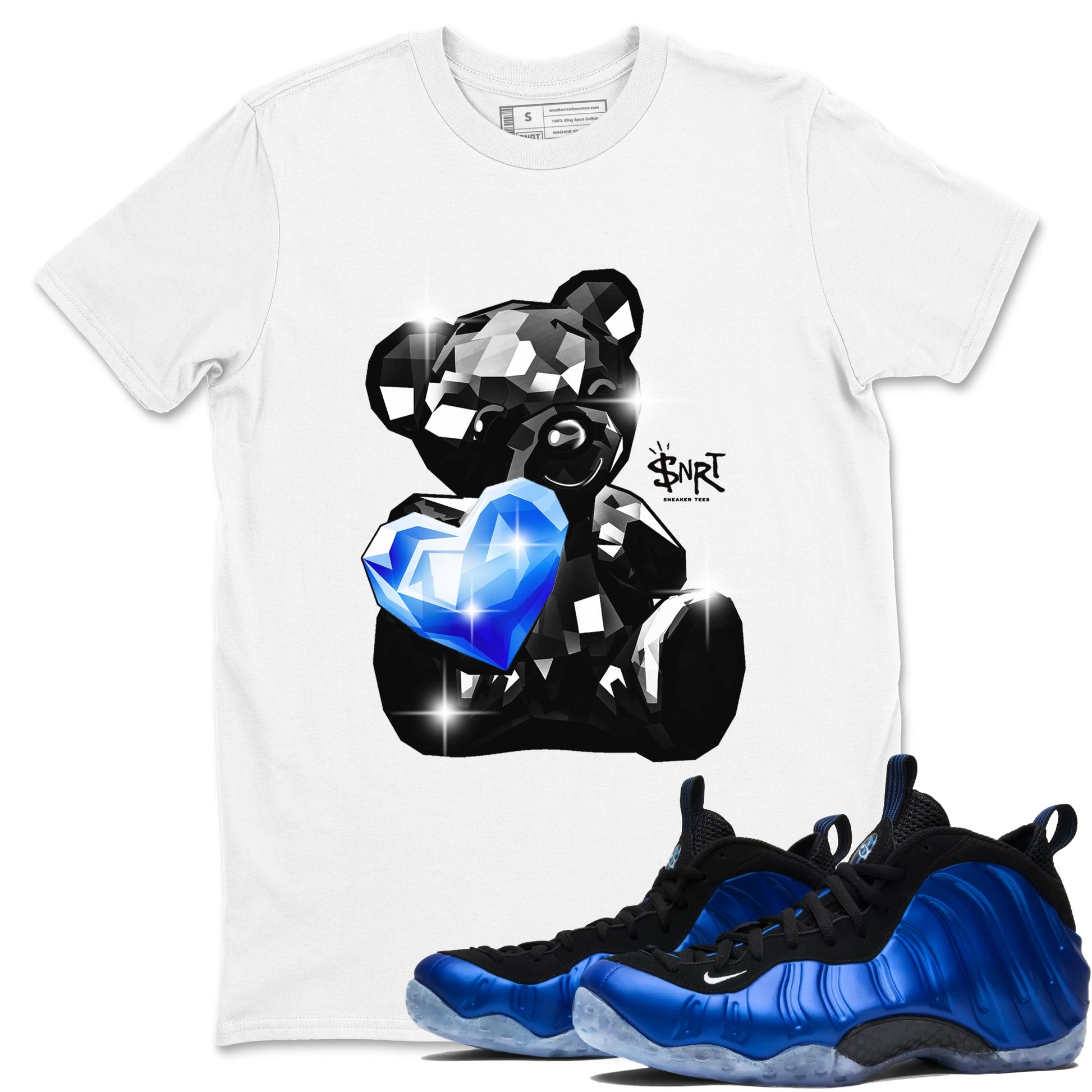 Foams One Royal shirts to match jordans Bear Germs sneaker match tees Air Foamposite One Royal match shoes to clothes SNRT Sneaker Tees unisex cotton White 1 shirts