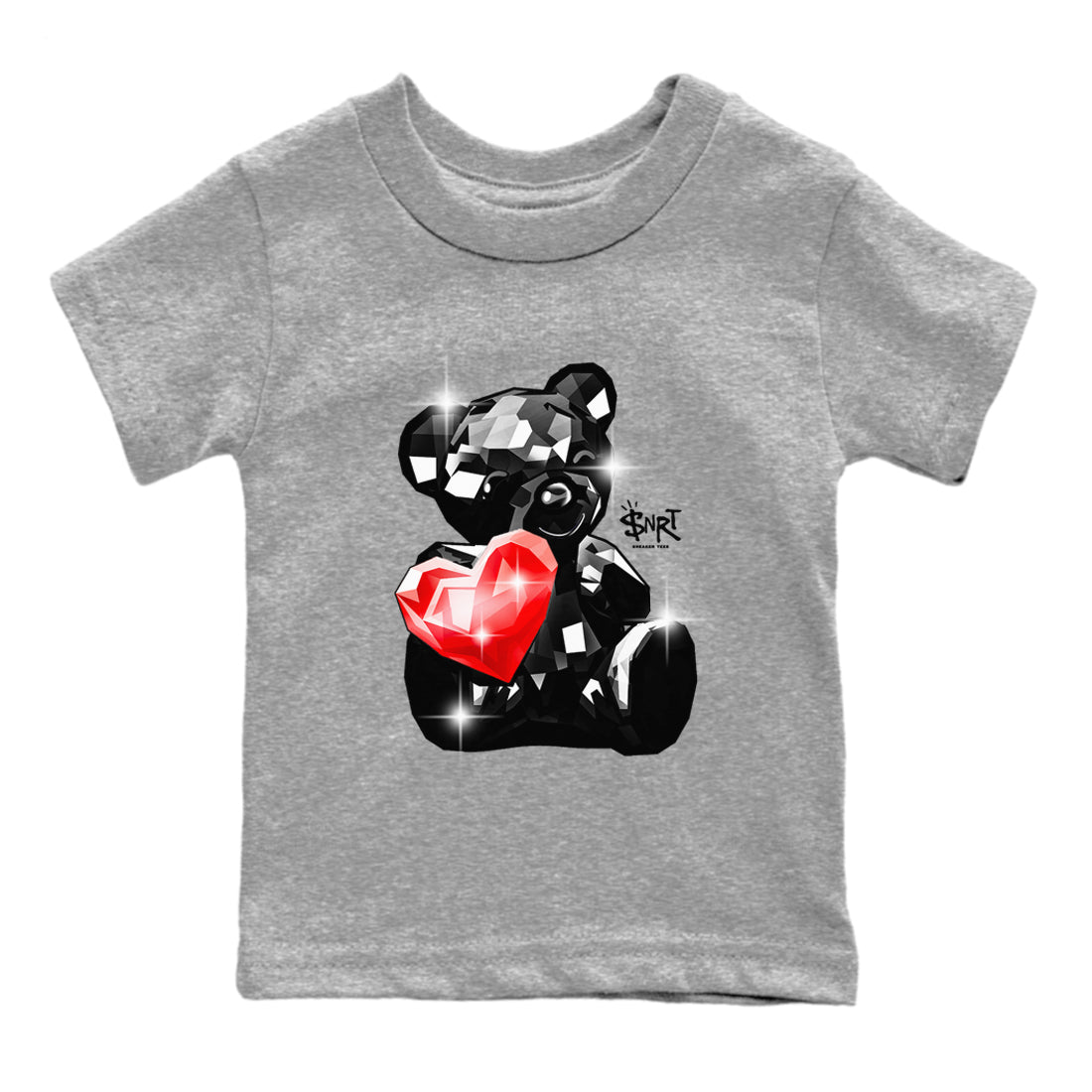 1s Black Toe Reimagined shirts to match jordans Bear Germs sneaker match tees Air Jordan 1 Black Toe Reimagined match shoes to clothes SNRT Sneaker Tees Youth Baby Heather Grey 2 tee
