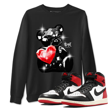 1s Black Toe Reimagined shirts to match jordans Bear Germs sneaker match tees Air Jordan 1 Black Toe Reimagined match shoes to clothes SNRT Sneaker Tees unisex cotton Black 1 shirts