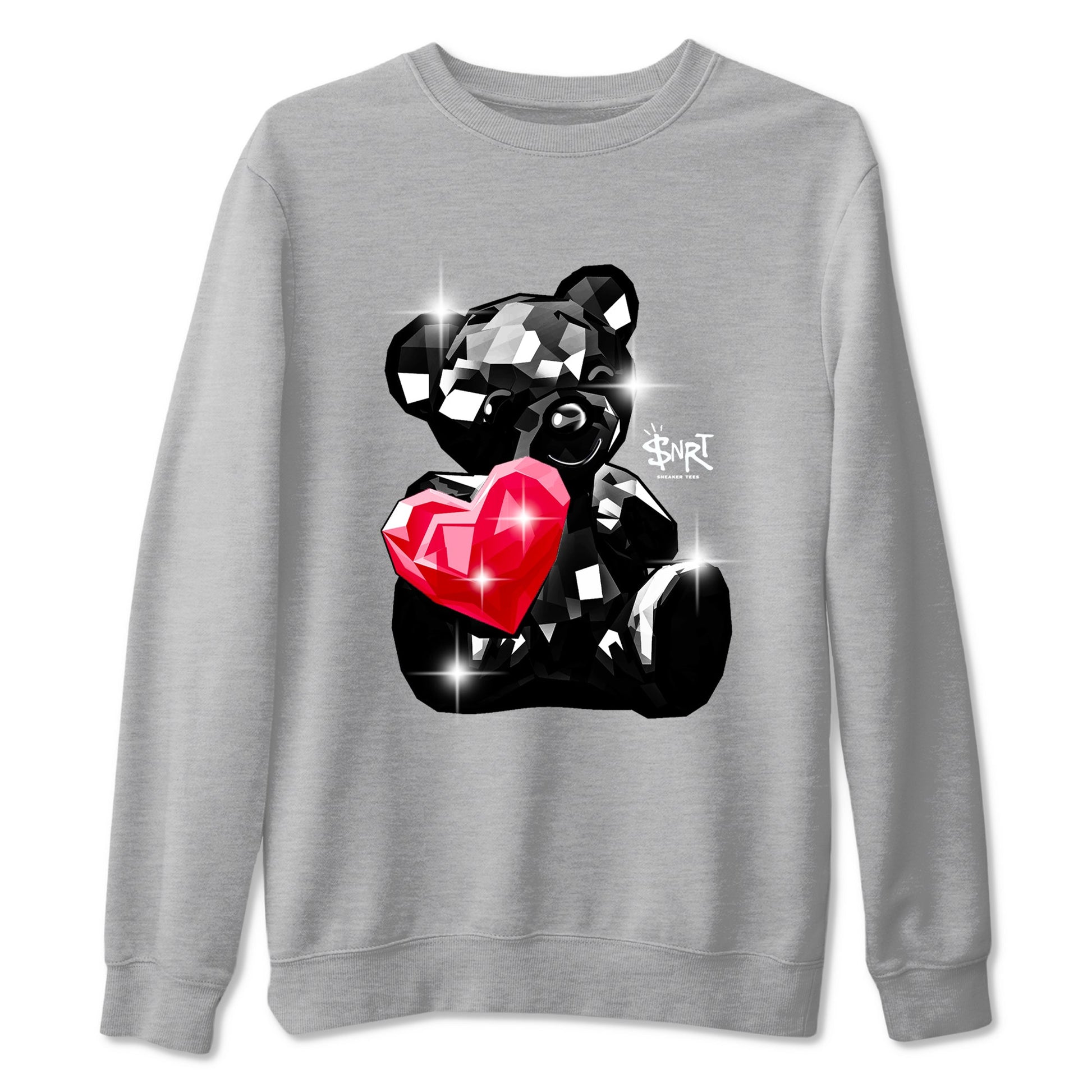 Bear Germs sneaker match t-shirt styled to complete your fit with the Air Jordan 1 Ruby sneakers, shown in Heather Grey 2.