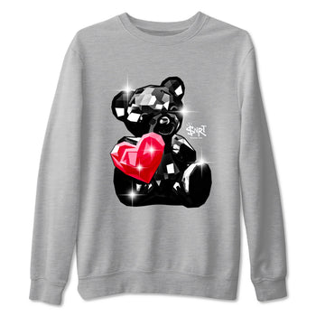 Bear Germs sneaker match t-shirt styled to complete your fit with the Air Jordan 1 Ruby sneakers, shown in Heather Grey 2.