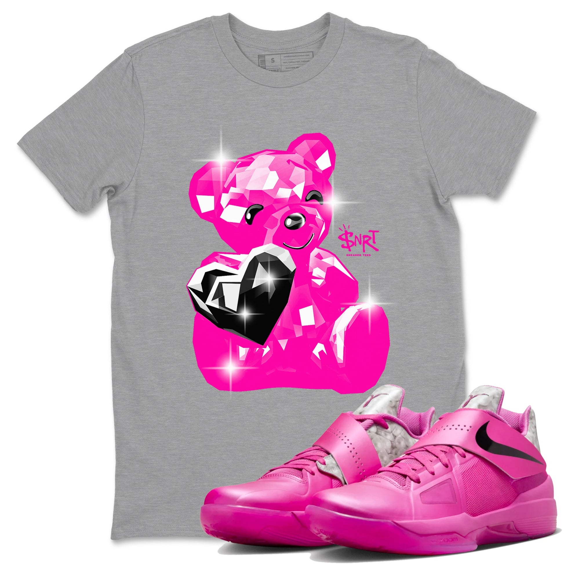 Nike KD 4 Retro Aunt Pearl shirts to match jordans Bear Germs sneaker match tees Nike KD 4 Aunt Pearl match shoes to clothes SNRT Sneaker Tees unisex cotton Heather Grey 1 shirts