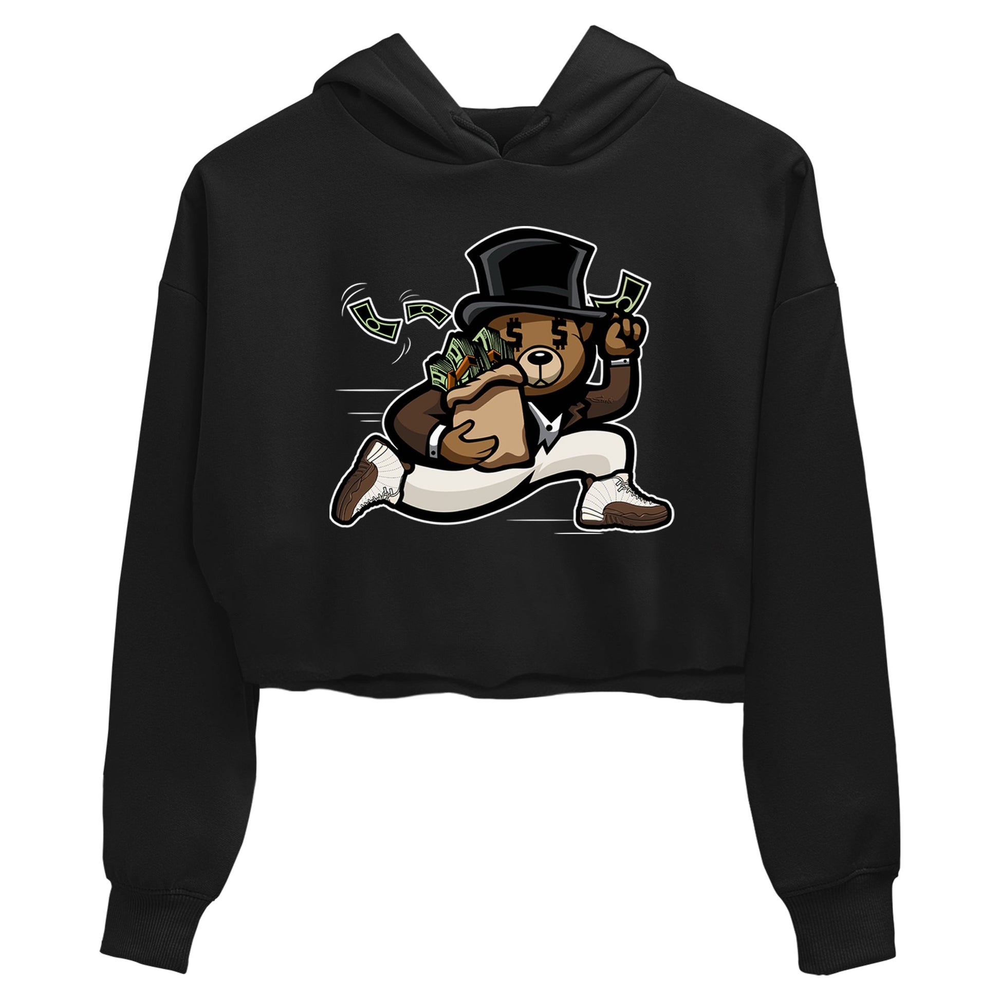 AJ12 Baroque Brown shirts to match jordans Bear Steals best t shirts to wear with jordans SoleFly x Jordan 12 Baroque Brown match shoes to clothes SNRT Sneaker Tees unisex cotton Black 2 crop tee