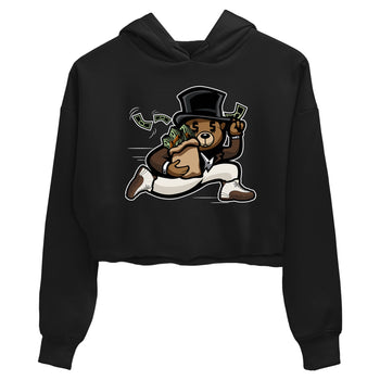 AJ12 Baroque Brown shirts to match jordans Bear Steals best t shirts to wear with jordans SoleFly x Jordan 12 Baroque Brown match shoes to clothes SNRT Sneaker Tees unisex cotton Black 2 crop tee