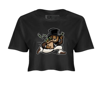 AJ12 Baroque Brown shirts to match jordans Bear Steals best t shirts to wear with jordans SoleFly x Jordan 12 Baroque Brown match shoes to clothes SNRT Sneaker Tees unisex cotton Black 2 crop tee