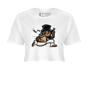 AJ12 Baroque Brown shirts to match jordans Bear Steals best t shirts to wear with jordans SoleFly x Jordan 12 Baroque Brown match shoes to clothes SNRT Sneaker Tees unisex cotton White 2 crop tee