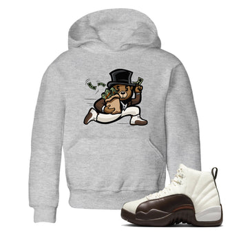 AJ12 Baroque Brown shirts to match jordans Bear Steals best t shirts to wear with jordans SoleFly x Jordan 12 Baroque Brown match shoes to clothes SNRT Sneaker Tees Youth Baby Heather Grey 1 tee