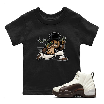 AJ12 Baroque Brown shirts to match jordans Bear Steals best t shirts to wear with jordans SoleFly x Jordan 12 Baroque Brown match shoes to clothes SNRT Sneaker Tees Youth Baby Black 1 tee