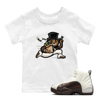 AJ12 Baroque Brown shirts to match jordans Bear Steals best t shirts to wear with jordans SoleFly x Jordan 12 Baroque Brown match shoes to clothes SNRT Sneaker Tees Youth Baby White 1 tee