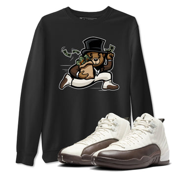 AJ12 Baroque Brown shirts to match jordans Bear Steals best t shirts to wear with jordans SoleFly x Jordan 12 Baroque Brown match shoes to clothes SNRT Sneaker Tees unisex cotton Black 1 shirts