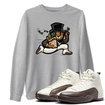 AJ12 Baroque Brown shirts to match jordans Bear Steals best t shirts to wear with jordans SoleFly x Jordan 12 Baroque Brown match shoes to clothes SNRT Sneaker Tees unisex cotton Heather Grey 1 shirts