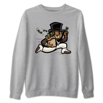 AJ12 Baroque Brown shirts to match jordans Bear Steals best t shirts to wear with jordans SoleFly x Jordan 12 Baroque Brown match shoes to clothes SNRT Sneaker Tees unisex cotton Heather Grey 2 shirts