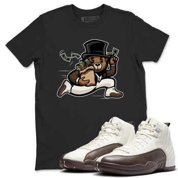 AJ12 Baroque Brown shirts to match jordans Bear Steals best t shirts to wear with jordans SoleFly x Jordan 12 Baroque Brown match shoes to clothes SNRT Sneaker Tees unisex cotton Black 1 shirts