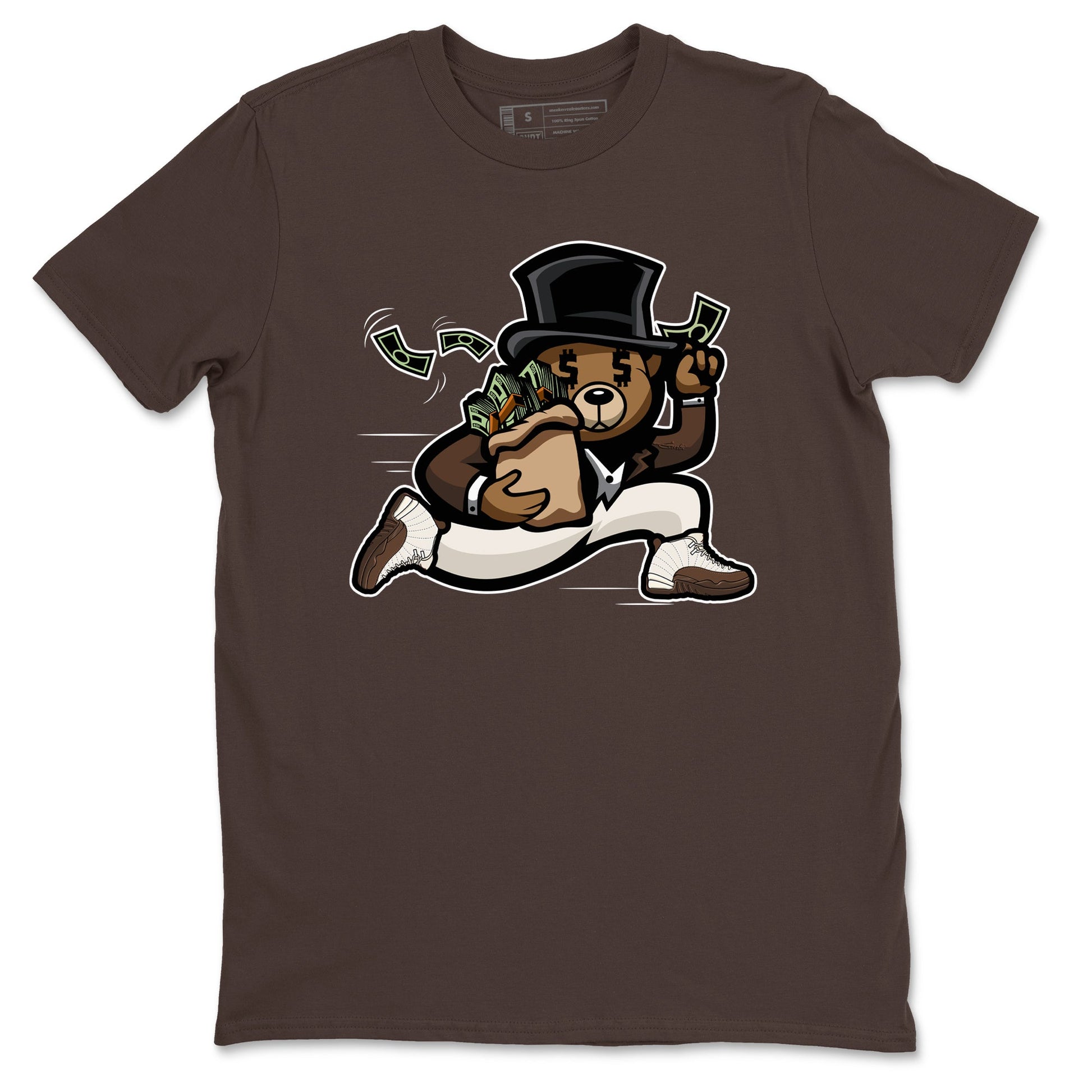 AJ12 Baroque Brown shirts to match jordans Bear Steals best t shirts to wear with jordans SoleFly x Jordan 12 Baroque Brown match shoes to clothes SNRT Sneaker Tees unisex cotton Dark Chocolate 2 shirts
