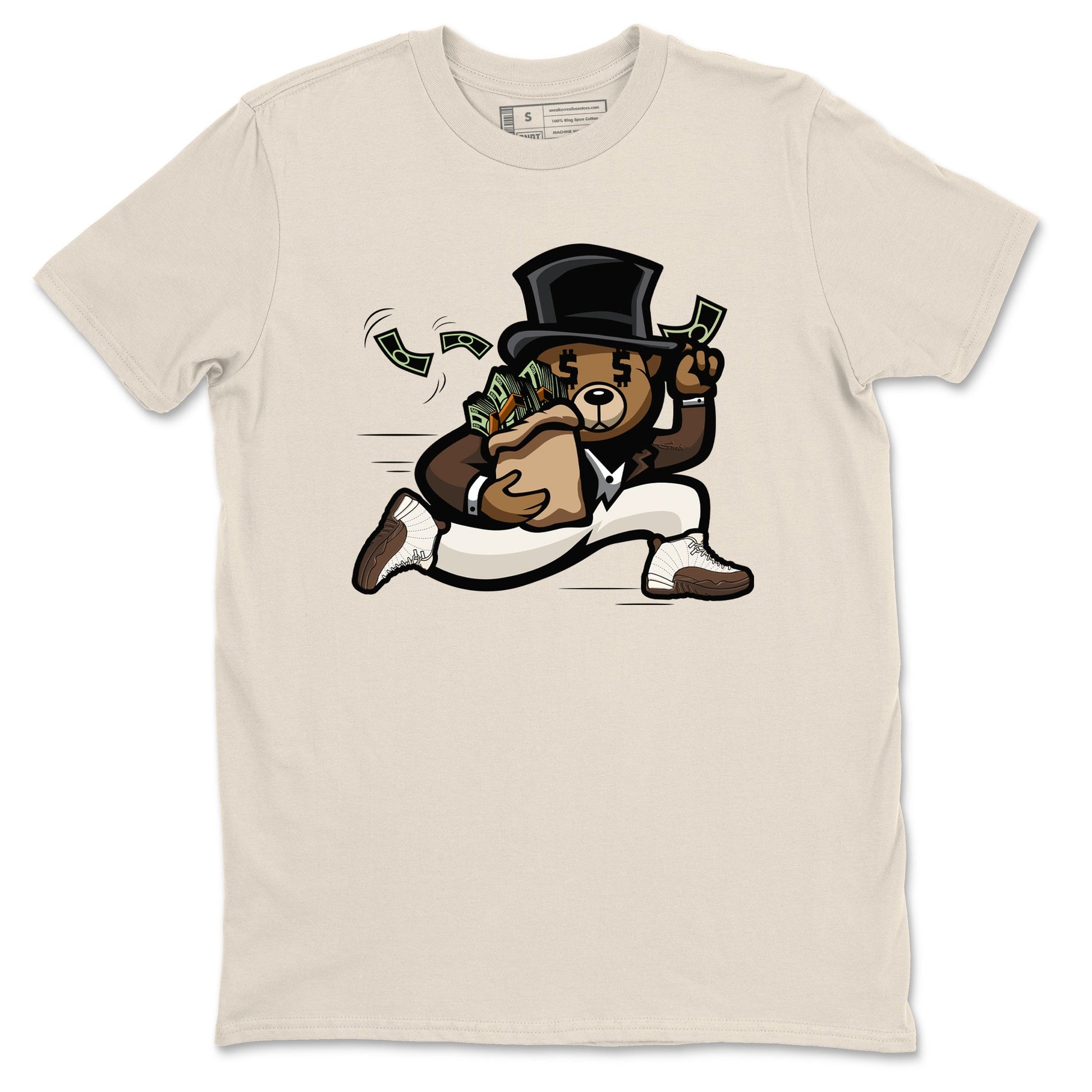 AJ12 Baroque Brown shirts to match jordans Bear Steals best t shirts to wear with jordans SoleFly x Jordan 12 Baroque Brown match shoes to clothes SNRT Sneaker Tees unisex cotton Natural 2 shirts