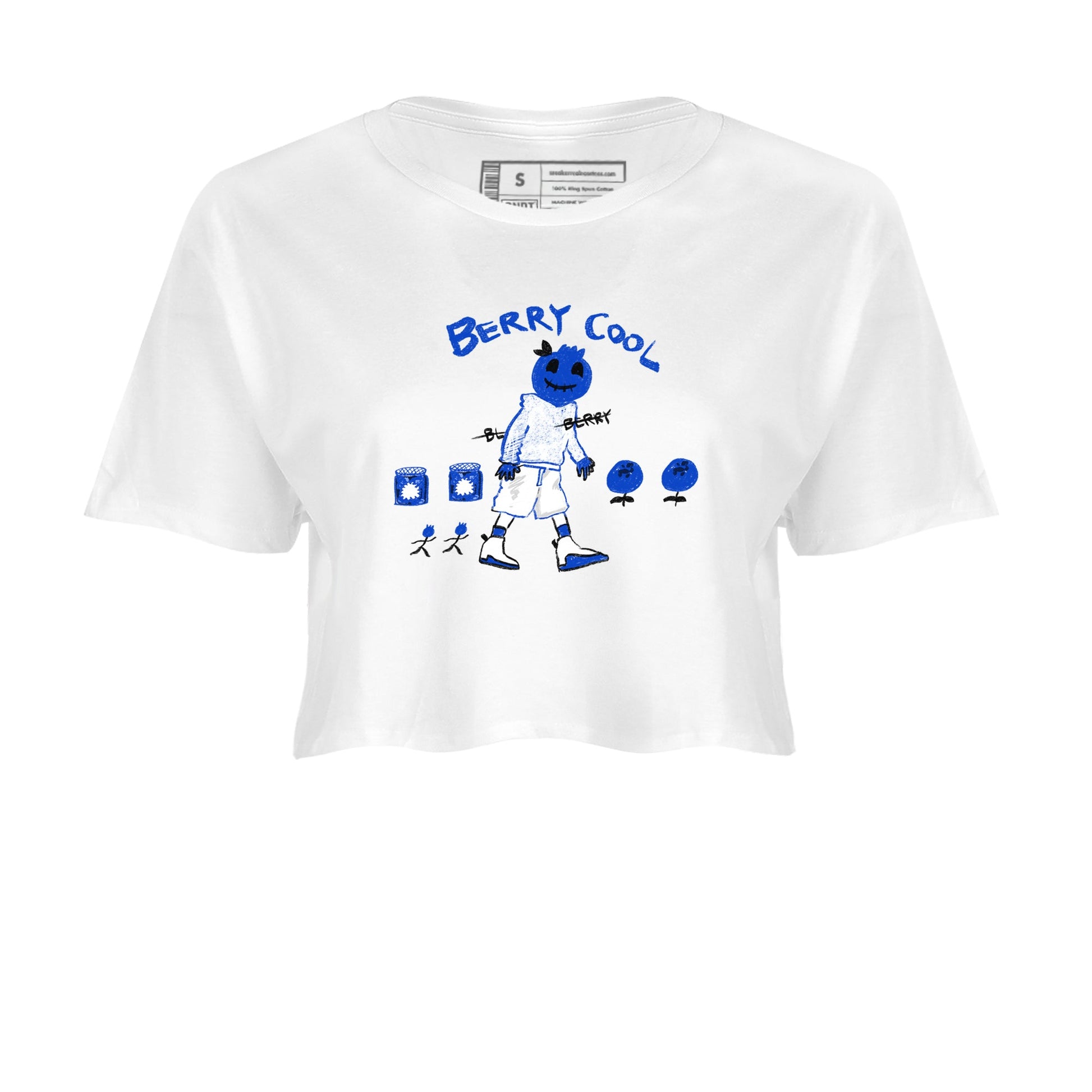 12s Blueberry shirts to match jordans Berry Cool sneaker match tees Air Jordan 12 Blueberry SNRT Sneaker Tees streetwear brand White 2 crop tee