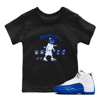 12s Blueberry shirts to match jordans Berry Cool sneaker match tees Air Jordan 12 Blueberry SNRT Sneaker Tees streetwear brand Baby and Youth Black 1 cotton tee