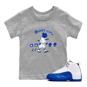 12s Blueberry shirts to match jordans Berry Cool sneaker match tees Air Jordan 12 Blueberry SNRT Sneaker Tees streetwear brand Baby and Youth Heather Grey 1 cotton tee