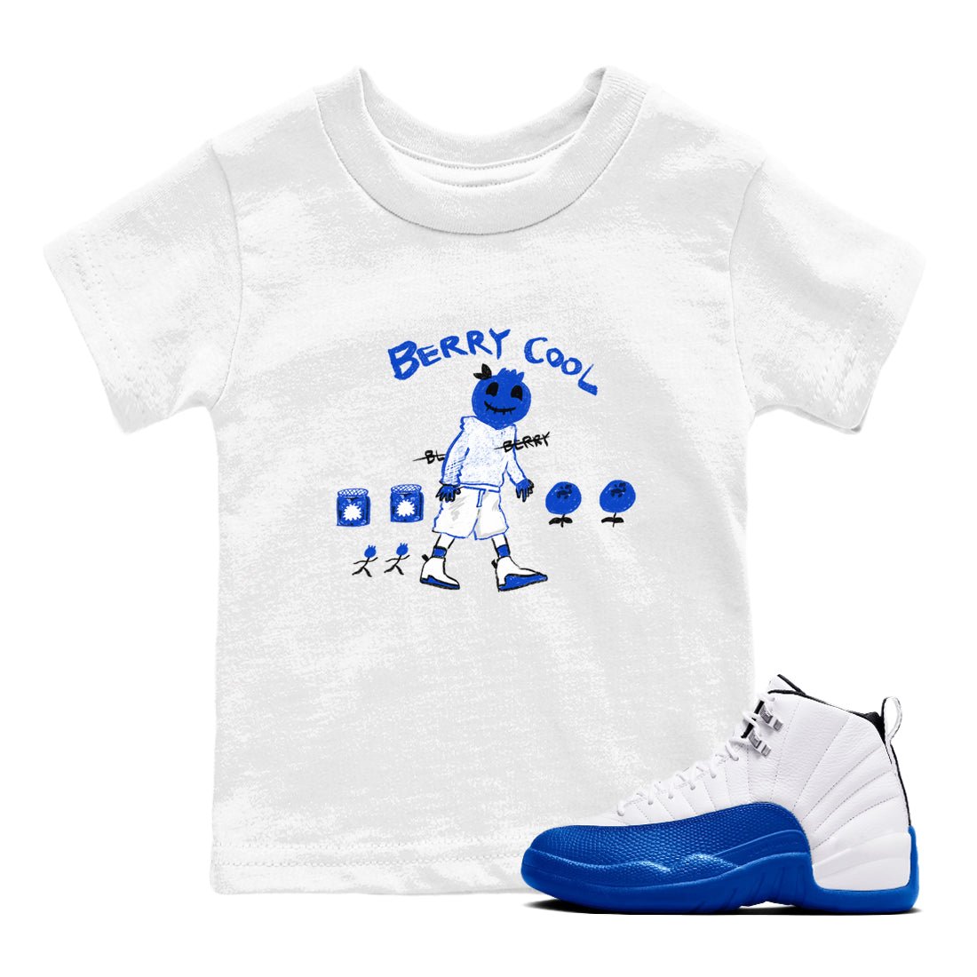 12s Blueberry shirts to match jordans Berry Cool sneaker match tees Air Jordan 12 Blueberry SNRT Sneaker Tees streetwear brand Baby and Youth White 1 cotton tee