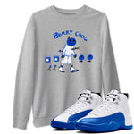 12s Blueberry shirts to match jordans Berry Cool sneaker match tees Air Jordan 12 Blueberry SNRT Sneaker Tees streetwear brand Heather Grey 1 unisex cotton tee