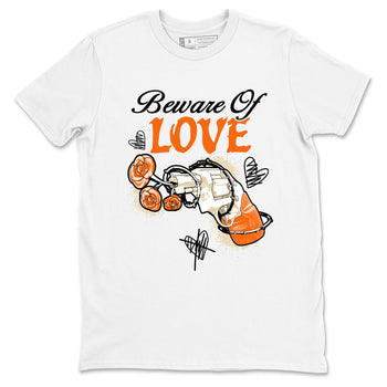 Beware Of Love sneaker match t-shirt styled to complete your fit with the Air Jordan 3 Starfish sneakers, shown in White 2.