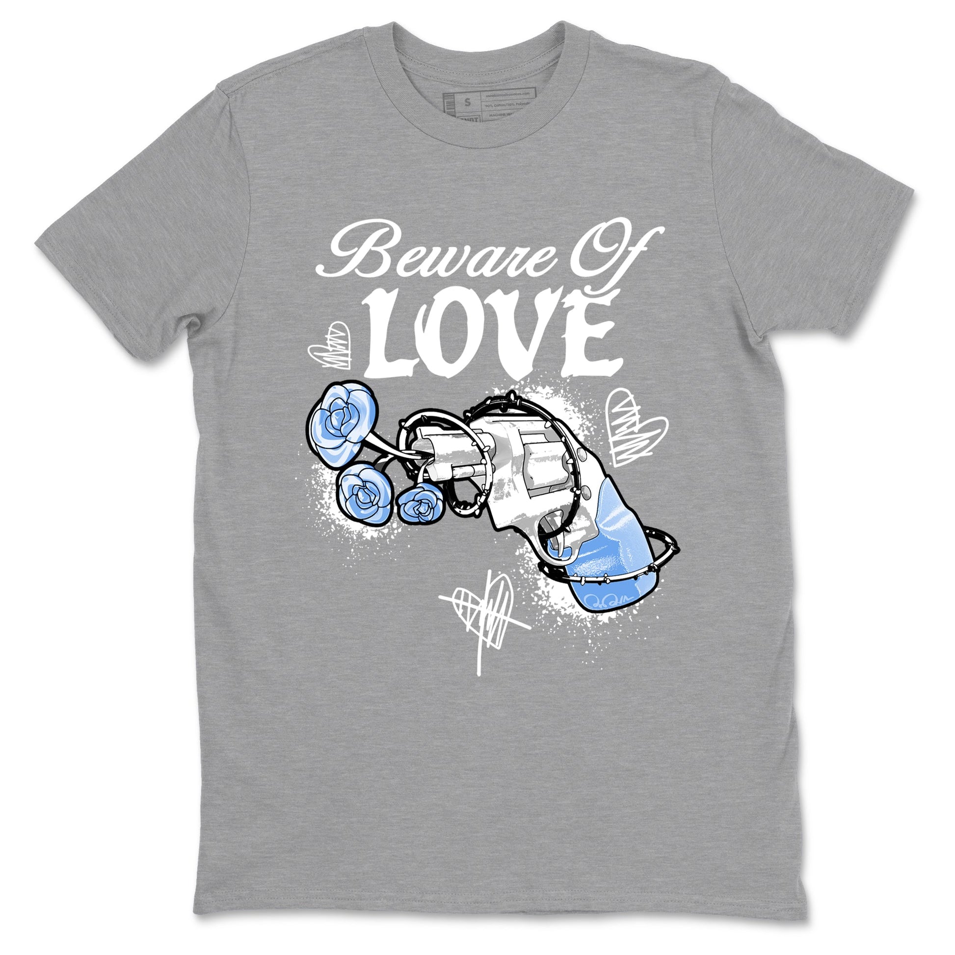 4s Forget Me Not shirts to match jordans Beware Of Love graphic tees Air Jordan 4 Forget Me Not match shoes to clothes SNRT Sneaker Tees unisex cotton Heather Grey 2 shirts