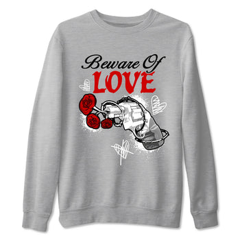 Air Jordan 4 White Cement shirts to match jordans Beware Of Love graphic tees 4s Retro White Cement match shoes to clothes SNRT Sneaker Tees unisex cotton Heather Grey 2 shirts