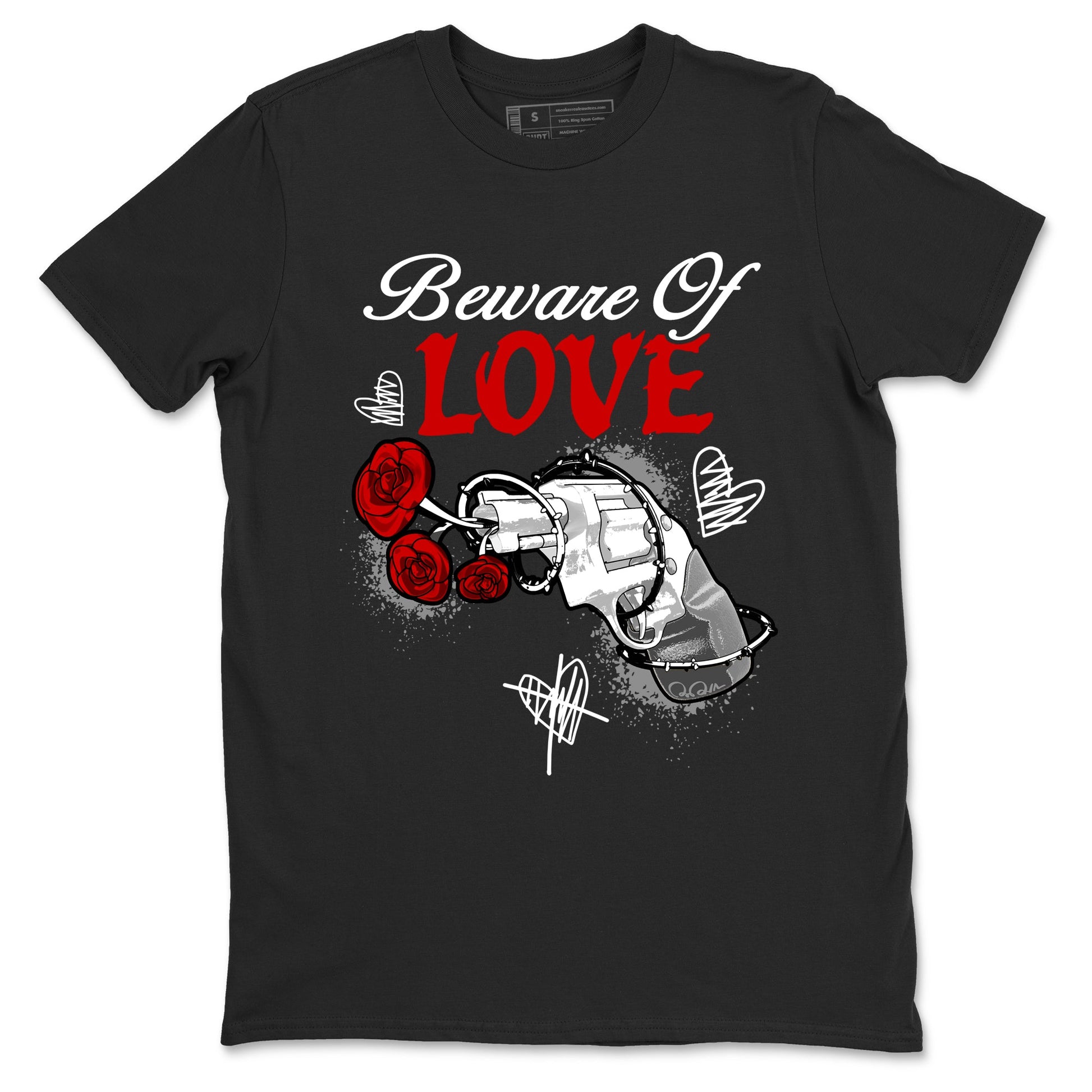 Air Jordan 4 White Cement shirts to match jordans Beware Of Love graphic tees 4s Retro White Cement match shoes to clothes SNRT Sneaker Tees unisex cotton Black 2 shirts