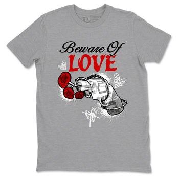 Air Jordan 4 White Cement shirts to match jordans Beware Of Love graphic tees 4s Retro White Cement match shoes to clothes SNRT Sneaker Tees unisex cotton Heather Grey 2 shirts