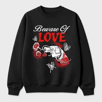 Sneaker outfits graphic tee – Sneaker Tees To Match Air Jordan 6 Infrared Sneakers – Beware Of Love Tee Black 2