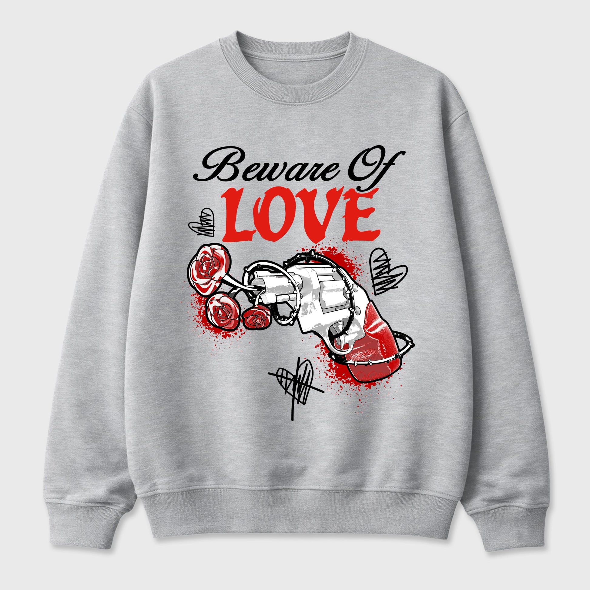 Sneaker outfits graphic tee – Sneaker Tees To Match Air Jordan 6 Infrared Sneakers – Beware Of Love Tee Heather Grey 2