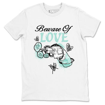 Bewere Of Love sneaker match t-shirt styled to complete your fit with the Air Jordan 11 Igloo sneakers, shown in White 2.