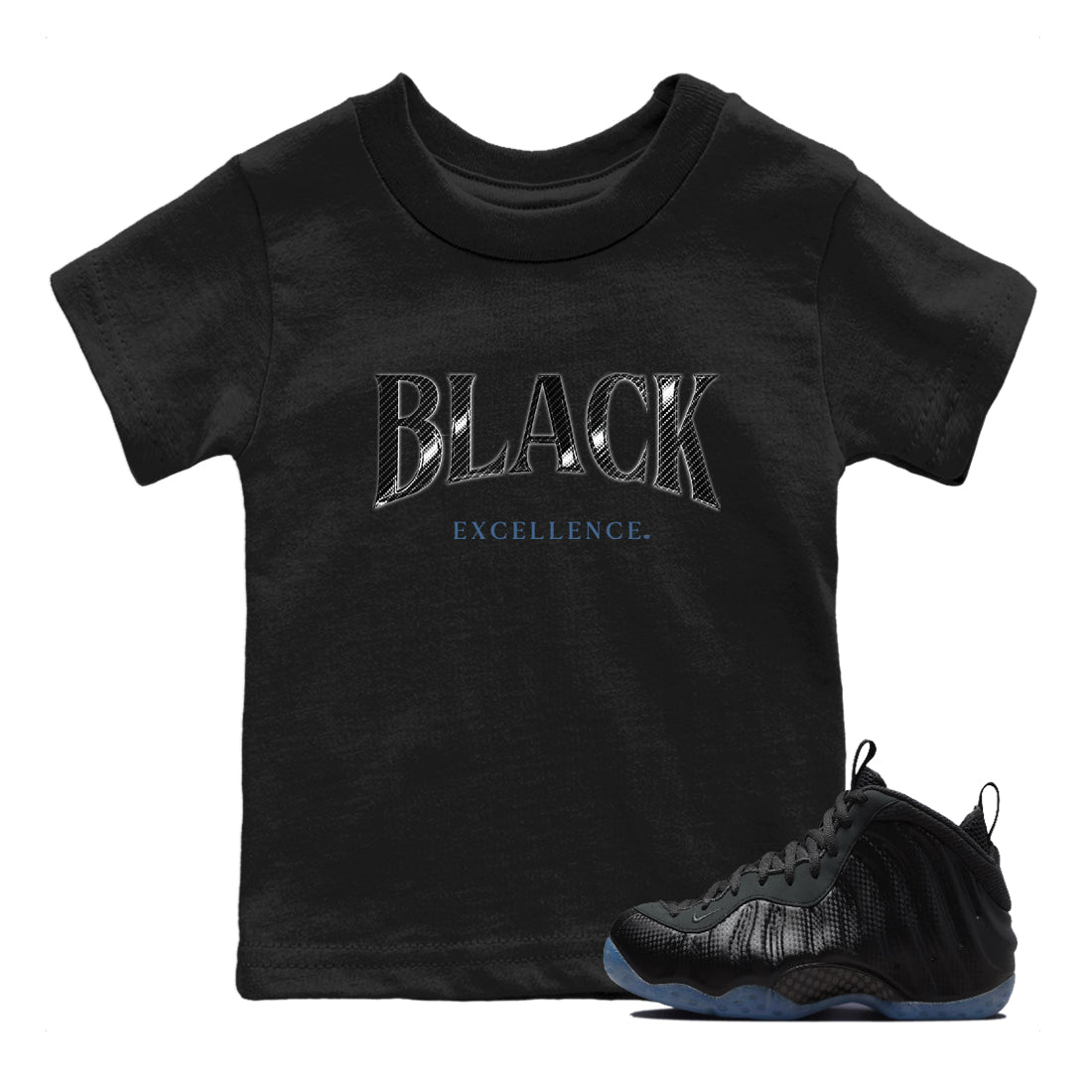 Basketball Graphic Tee – Sneaker Tees To Match Air Foamposite One Carbon Fiber – Black Excellence Youth Graphic Tee Black 1. Perfect for Foamposite releases 2025 colorways.