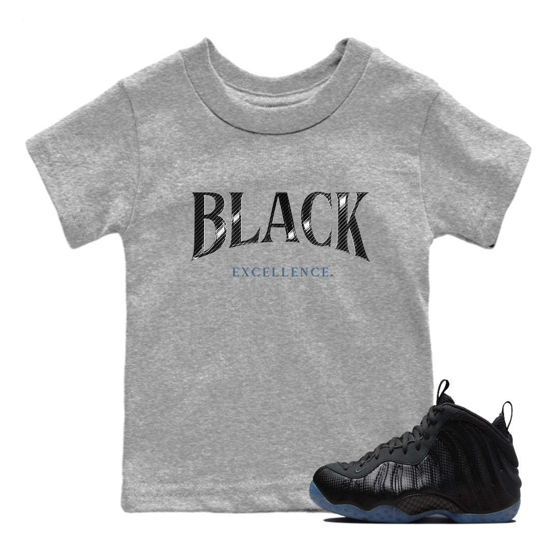 Basketball Graphic Tee – Sneaker Tees To Match Air Foamposite One Carbon Fiber – Black Excellence Youth Graphic Tee Heather Grey 1. Perfect for Foamposite releases 2025 colorways.