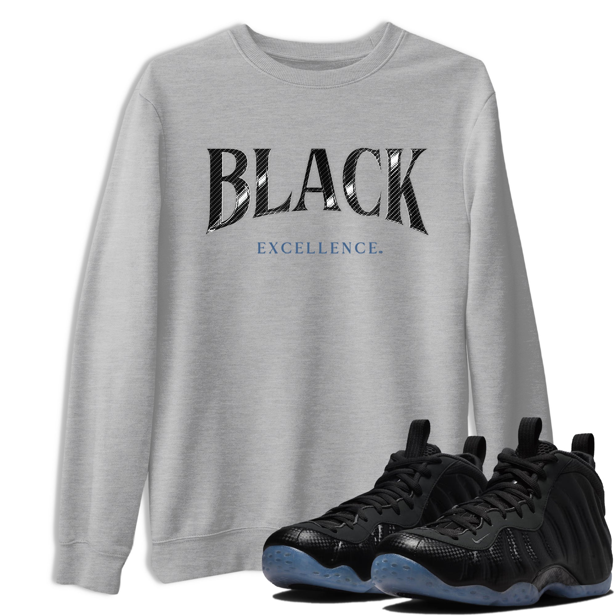 Basketball Graphic Tee – Sneaker Tees To Match Air Foamposite One Carbon Fiber – Black Excellence Graphic Tee Heather Grey 1. Perfect for Foamposite releases 2025 colorways.