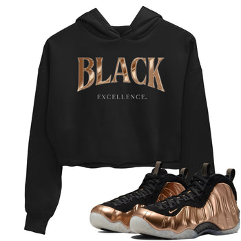 Foams One Metallic Copper shirts to match jordans Black Excellence best t shirts to wear with jordans Air Foamposite One Metallic Copper match shoes to clothes SNRT Sneaker Tees unisex cotton Black 1 crop tee