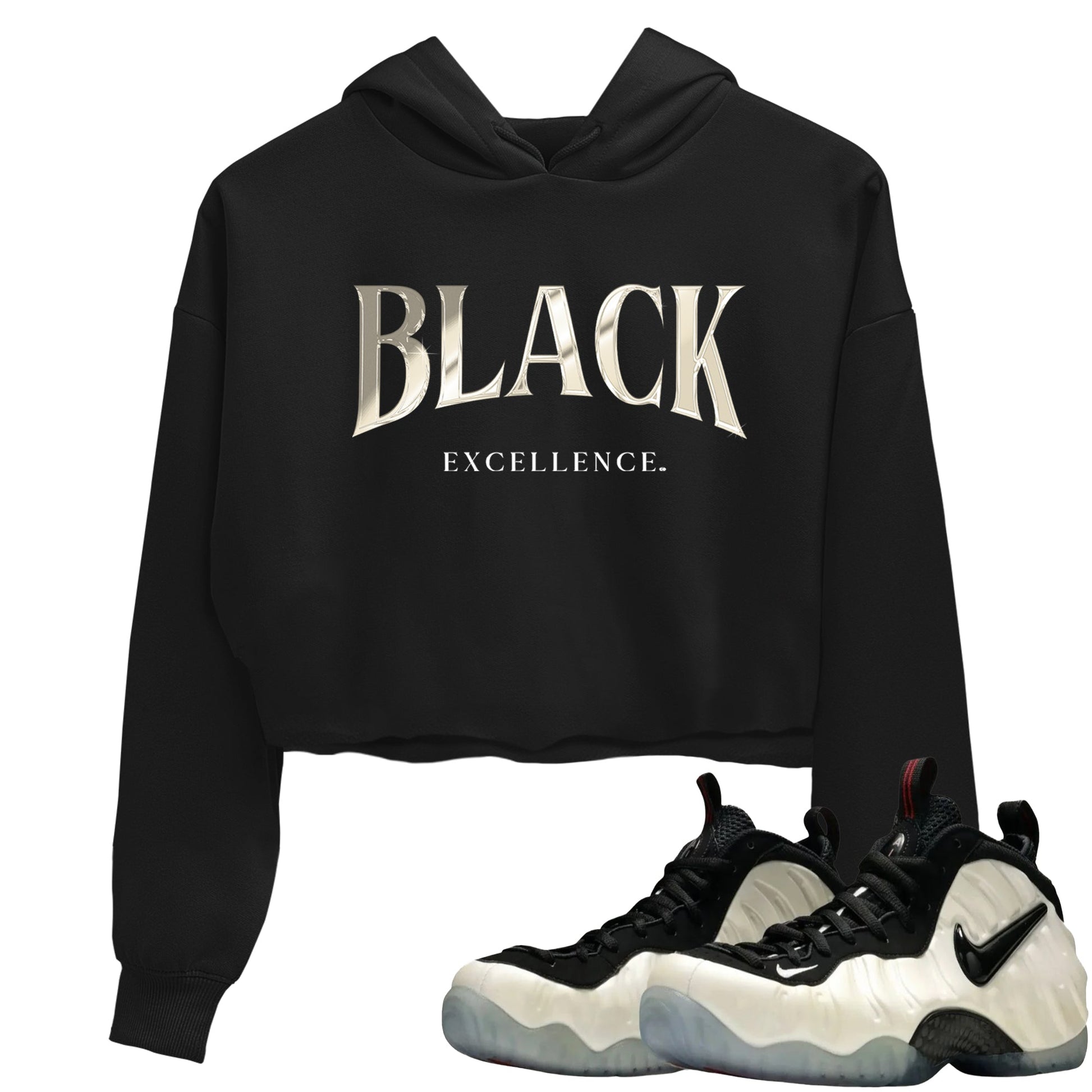 Sneaker Threads – Sneaker Tees To Match Air Foamposite One Pearl – Black Excellence Crop Tee Black 1. Perfect for Jordan releases 2025 colorways.