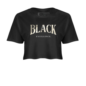Sneaker Threads – Sneaker Tees To Match Air Foamposite One Pearl – Black Excellence Crop Tee Black 2. Perfect for Jordan releases 2025 colorways.