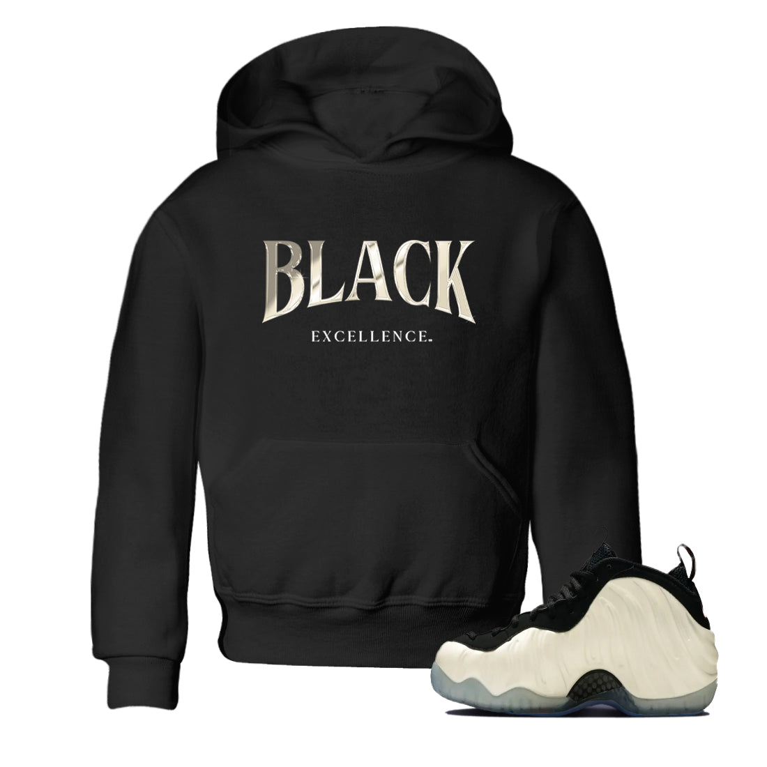 Sneaker Threads – Sneaker Tees To Match Air Foamposite One Pearl – Black Excellence Youth Graphic Tee Black 1. Perfect for Jordan releases 2025 colorways.